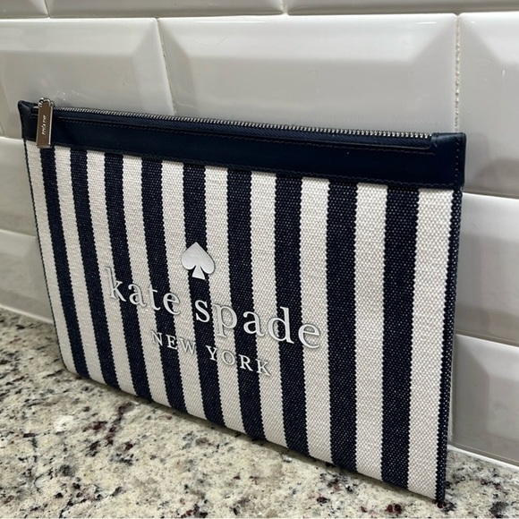 Kate Spade Striped Street Tote with Clutch Set NWOT - Picture 11 of 15